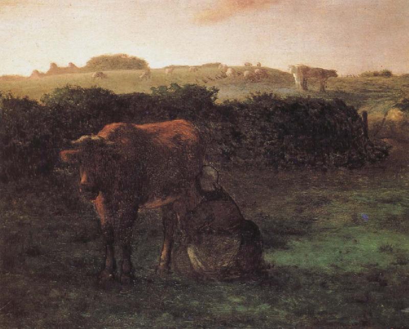 Jean Francois Millet Peasant shove milk